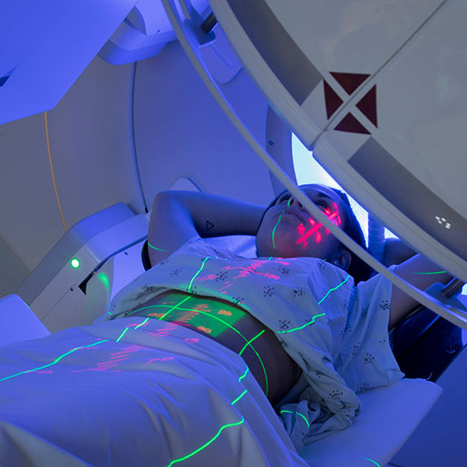 A patient undergoing a proton therapy procedure.